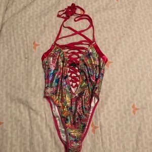 Club Exx Acid Oontz Lace-Up Bodysuit